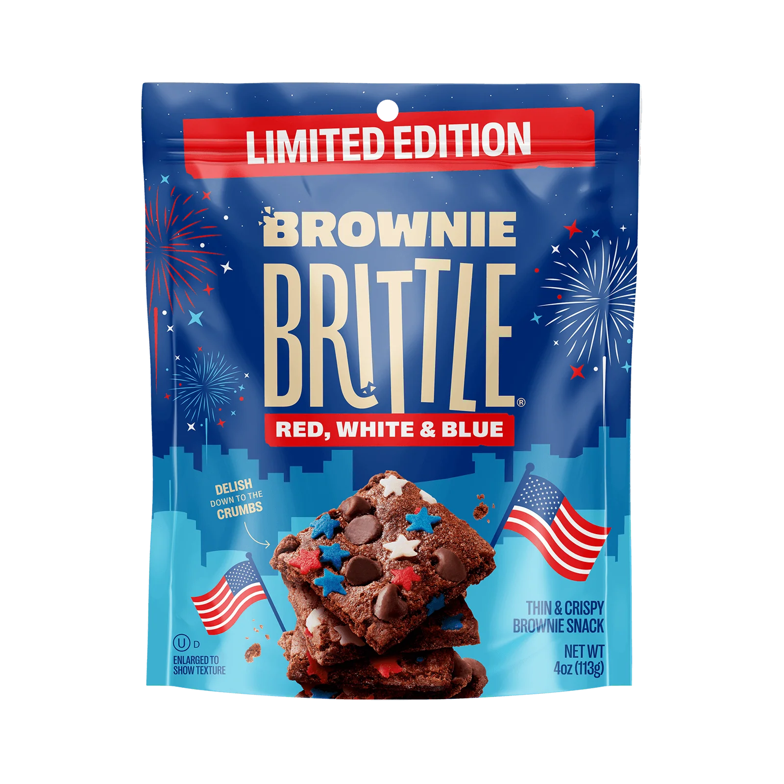 Red, White, & Blue Sprinkles Brownie Brittle
