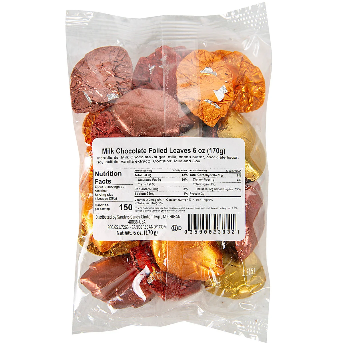 Sanders Candy - Milk Chocolate Autumn Leaves - 6oz Bag - Image 4