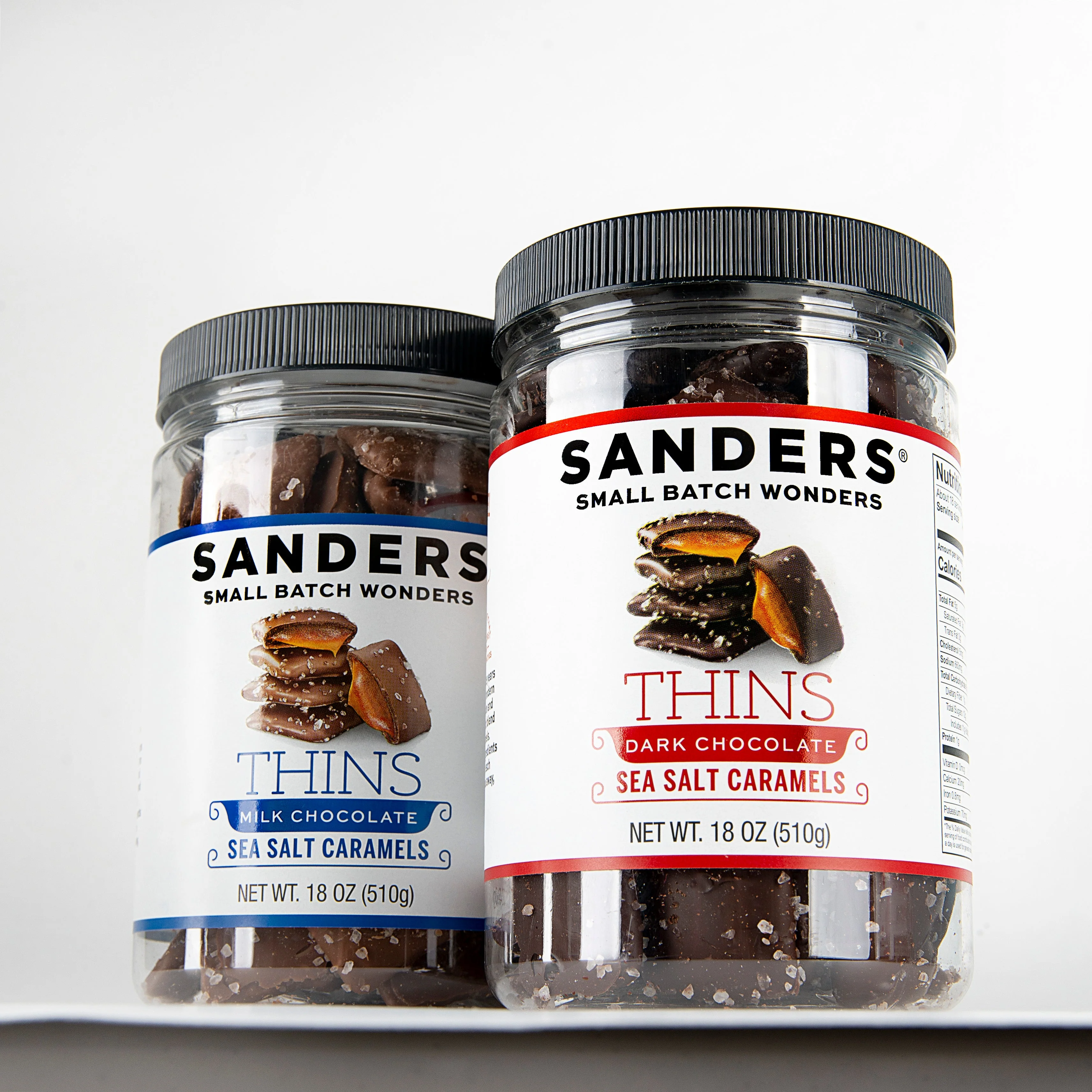 Sanders Candy - Milk Chocolate Sea Salt Caramel Thins Tub 18 oz. - Image 3