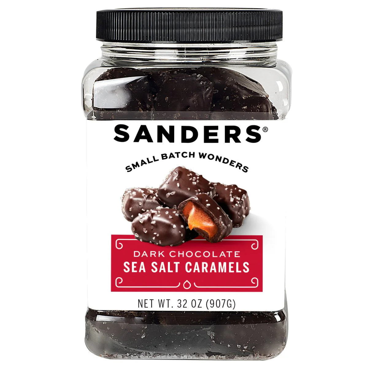 Sanders Candy - Original Dark Chocolate Sea Salt Caramels Tub 32 oz.