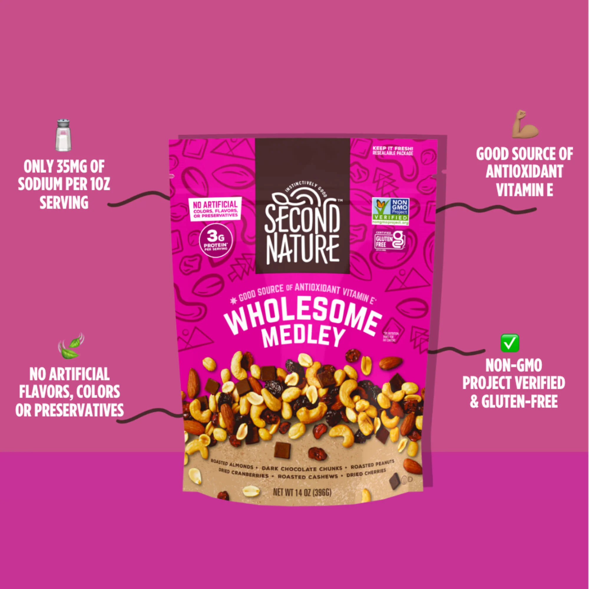 Second Nature Snacks - Wholesome Medley Trail Mix - 5 oz. - Image 3